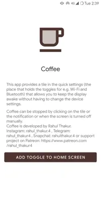 Coffee android App screenshot 0